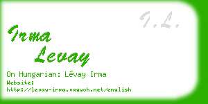 irma levay business card
